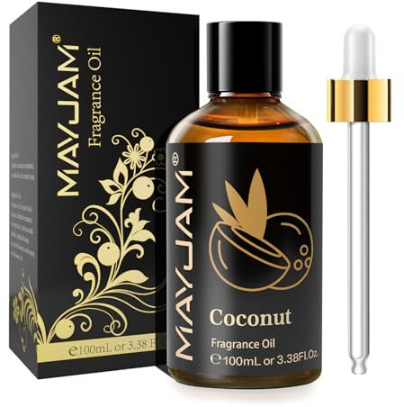 MAYJAM Huile Essentielle de Noix de Coco 100ml, Huile de Parfumée de Qualité Supérieure pour Diffuseur d'Huiles Essentielles, Aromathérapie, Humidificateur