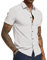 PJ PAUL JONES Camisa de manga corta para hombre, corte regular, sin planchado, camisa de negocios, camisa de verano, Blanco, XL