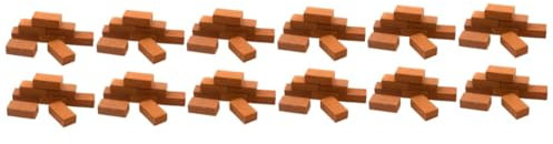 UPKOCH Bausatz Modelhaus 3 STK Mini-Steine Schlüsselanhänger Fliesenverkleidung Halloween-Requisite Schlüsselringe Falsche Zähne Foto-Requisite Parodie Zahnprothese Rucksack Modell Blöcke Ziegel Kind