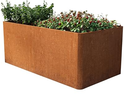 PRIMEYARD Cortenstahl Hochbeet Mario 200x107x80 cm inkl. Lochboden, Rost-Optik