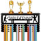 CREATCABIN Tischtennis-Medaillenhalter Mit Trophäenregal,Medaillenaufhänger,Display,Wandmontage Aufhängen Auszeichnungen Für 70+ Medaillen,Geschenk Tischtennis-Rennsieger,Spieler,40x20x10cm,Schwarz