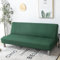 Hixingo Sofa Überzug Ohne Armlehnen, Anti-Rutsch Armloser Sofabezug Einfache Einfarbige Farbe Couch Überzug, Elastischer Sofabettbezug (1 Sitzer,Dunkelgrün)