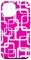 Hülle für iPhone 14 Pro Max Retro MCM Quadratisches Motiv Vintage Muster 5 Magenta