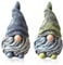 Jeorywoet Garden Gnome Ornament Resin Gnome Figurine Garden Gnomes Statue Waterproof Garden Gonk for Outdoor Yard Decor 2PCS Green Blue Garden Gnome Ornaments