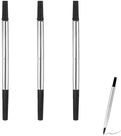 Tintenroller-Ersatzminen, kompatibel mit Parker-Stiften, 0,7 mm mittlere Spitze, glattes Schreiberlebnis, schnell trocknende Tinte für den professionellen & persönlichen Gebrauch, schwarze