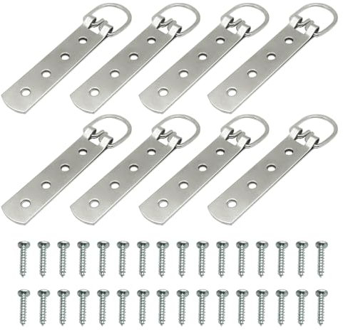 AINIUNIU 8 pezzi Ganci ad Anello a D Resistenti, Ganci per Cornici Cornice con Gancio a Triangolo, Ganci Appendi Quadri con Viti, per Dipinti, Opere D'arte, Quadro a Punto Croce