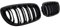 Doppelrippen Kühlergrill Grill Glanz Schwarz für BMW E46 Coupe Cabrio 02-05 Schwarz Glanz