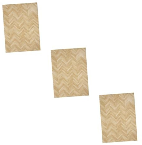 Gogogmee 3st Boden Im Puppenhaus Bodenaufkleber Für Puppenhaus Puppenhaus-miniaturboden Spielhaus-treppenmöbel Puppenhaus Bodenplatte Dielentapete 1/12 Miniaturmöbel Miniatur-diele Beige