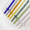 YUTRENN Glass Straws Set - 8 Colorful Reusable Glass Straws with Hollow Heart Charms & 2 Cleaning Brushes - Heat Resistant - Eco-friendly - 8 Count