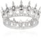 Krone Mädchen Damen Voll Runde Braut Diadem Kristall Königin Krone Barock Silber Tiara Sparkly Klar Strass Prinzessin Kostüm Hochzeit Prom Geburtstag Pageant Party Tortenaufsatz Karneval Kopfschmuck