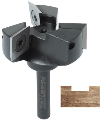 POWERTEC Slab Flattening Router Bit – 3-Wing Carbide Inserts with 1/4 Shank, 1-1/2 Cutting Diameter – Ideal for Slab Flattening, Spoilboard Surfacing, Wood Milling, and Planing 1 PK 73053