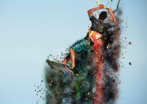 CALVENDO Poster 42,0 x 29,7 cm Querformat Kitesurfen| Bilder, Kunstdruck, Wandbild, Wanddeko, Prints ohne Rahmen