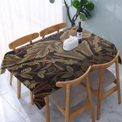 Garten Tischdecken Rechteckig,Vintager Entwurf Geißblatt-Williams Morris,Fleckschutz Wasserdicht Tischtuch für Draußen Esszimmer,Küche,Garten,Party,Hochzeiten oder Haushalt 137x183cm