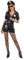 Phestival 7 in 1 Karneval Kostüm Damen - [Ohne Kleid] Polizeikostüm Frauen, Polizei Kostüm Damen, Sexy Kostüme Frauen Karneval- Polizeimütze, Polizeimarke, Handschellen, Sonnenbrille, usw. [Solid]