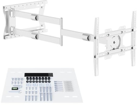 XTRARM TiTon 120 cm, TV Wandhalterung, drehen, rotieren, 40kg, VESA max.400x400mm weiß