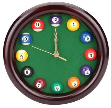 Milageto Billard Pool Ball Wanduhr, Wanddekoration für Bar, Pool, Halle, Snooker Spiel