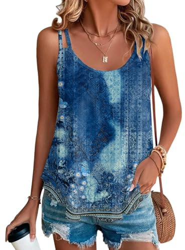Tank Top Damen Sommer Top Sexy Ärmellose T Shirt Neu Spaghetti Cami Oberteile Sommermode Shirt Rundhals Blusen Basic Tops