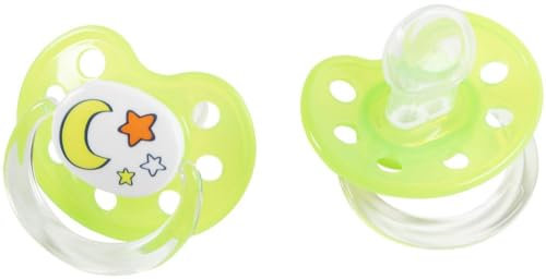 Poupy Anatomischer Schnuller 2 Stück für Babys aus weichem und strapazierfähigem Silikon und farblosem und geschmacksneutralem Material (Grün)