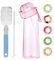 Luthasolic Air Gourde Up Bouteille 650 ML, Air Bouteille D'eau Parfumée Avec 5 Sul Saveur Gout Pods Gourde Pods Saveur Bouteille Avec Brosse, Sans Bpa Avec Paille 0 Sucres Et Tasse D'eau (Pink)