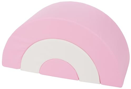 Velinda Mini-Regenbogen-Set Großbausteine Softbausteine XL-Schaumstoffbausteine Softplay (Farbe: weiß, pink (Pastell))