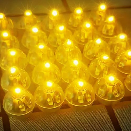 FOTILER 30PCS Mini LED Balloon Lights Waterproof Wireless Round LED Lights for Paper Lanterns Warm White Battery-Operated Fairy String Lights for Weddings, Parties, Christmas, Indoor & Outdoor Decor