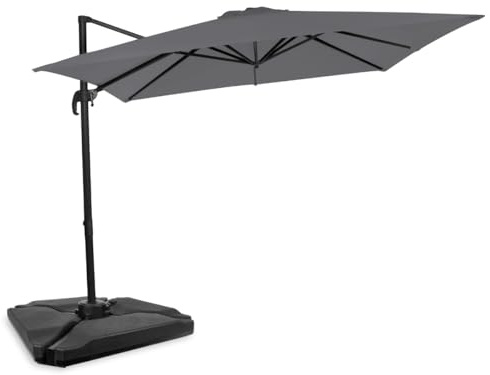 VONROC Premium Freitragender Sonnenschirm Balkon - Neigbar, Rechteckig, 360° drehbar, 300X300CM - Sonnenschutz für Terrasse & Garten - Sonnenschirm groß