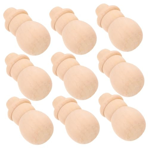 Housoutil 20 Stück Diy-peg-puppe Bausätze Weihnachten Ornamente Schneemänner Unbemalt Peg Puppe Schneemann Miniaturfiguren Peg-puppen Schneemann-puppe Zahlen Basteln Drinnen Bambus