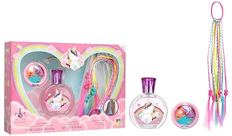Eau my Unicorn Set mit EDT 50 ml, Lidschatten und Zöpfe mit Gummi