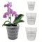 6 vasi trasparenti per orchidee, vasi in plastica per orchidee con fori di drenaggio e piattini, per piante da vivaio, kit di rinvaso per orchidee (11 cm/14 cm/16 cm) (11 cm)