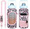 Upgrade Water Bottle Holder with Strap for Water jug 60oz Insulated Water Bottle, Carrier Sling Bag with Phone Pocket Water jug Sleeve for Men Women Sports Water Bottle Accessories (K)