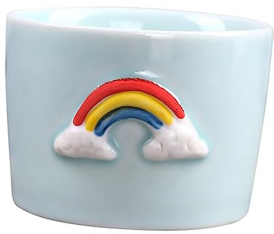 TOYANDONA Ceramic Succulent Pot Garden Pot Self-watering Feature Mini Round Cartoon Plant Home Decor