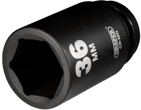 Draper 71940 3/4 Square Drive Hi-Torq 6 Point Deep Impact Socket, 36 mm Size , Blue