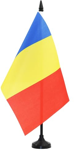 AZ FLAG - Tischflagge Tschad - 21x14 cm - Tschadische Tischfahne 14 x 21 Cm - Flaggen