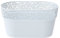 Prosperplast Blumentopf L 28 cm weiss Kunststoff Spitzenoptik Übertopf Deko oval Tree