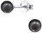 Bungsa dunkelgraue PERLEN-Ohrstecker Damen 925 Sterling Silber 4mm DUNKELGRAU - Ohrringe Set mit dunkelgrauer Perlkugel - strahlende Ohrringe PERLE zum Stecken aus Echtsilber