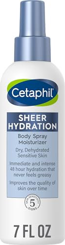 CETAPHIL Sheer Hydration Fragrance Free Body Moisturizer Spray, 7 fl oz, 48Hr Sensitive Skin Spray Body Lotion for Dry Skin, With Hyaluronic Acid, Vitamin E & Vitamin B5