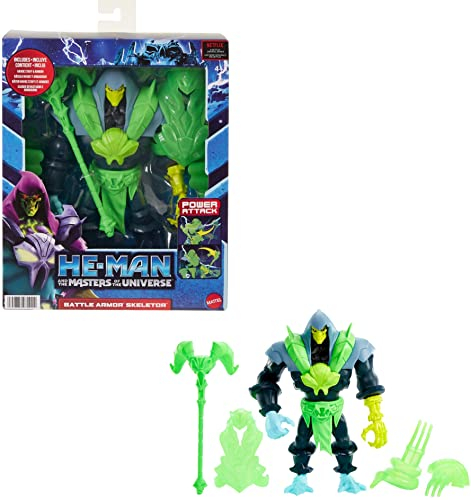 He-Man and The Masters of the Universe Deluxe Skeletor Large Action Figure with Power Attack Move & 4 Accessories Inspired by MOTU Netflix Animated Series, 8.5-in Collectible Toys
