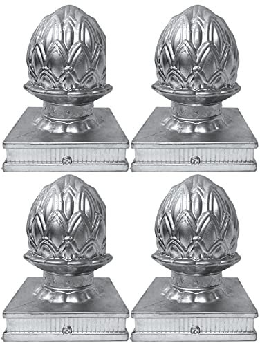 4 X Pfostenkappe Für Zaunpfosten, Hohle Pfostenträger, Aluminiumlegierung, Lotus Deckel, Abdeckkappe Für Holzpfosten, 100 X 100 Mm