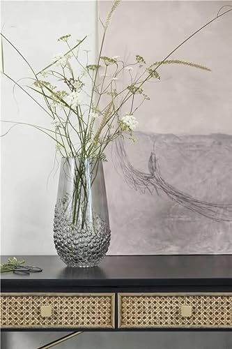 Lene Bjerre Dornia Vase graues Glas 13x25cm