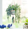 wolga-kreativ Fenstersticker Fensterbilder Glasdekorfolie Motiv Fensterfolie Fenstertattoo Hängende Blumenranke Hängepflanzen im Topf Deko Küchenfenster wiederverwendbar selbstklebend Sichtschutz