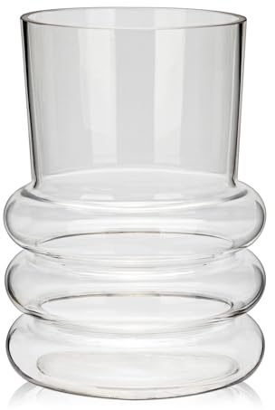 Moderne Glas Vasen - Blumen Vase 18 cm Hoch, Durchsichtig - Deko Flaschen, Zylinder Vase für Tischdeko, Büro, Küche, Hochzeit & Geschenke