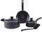T-fal Initiatives Nonstick Cookware Set 6 Piece Oven Safe 350F Cookware, Pots and Pans, Oven, Broil, Dishwasher Safe Gray