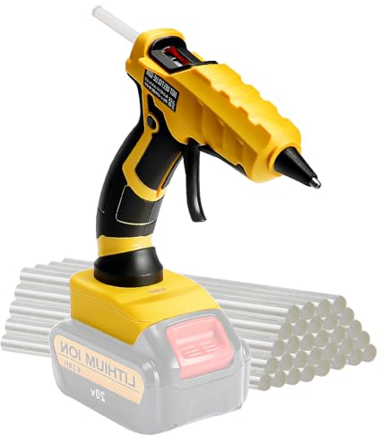 Cordless Hot Glue Gun for Dewalt 18V Battery Powered by 30pc, Hot Glue Gun with 100W for Digging, Artwork, Repair and Sealing (Tool Only, No Battery)