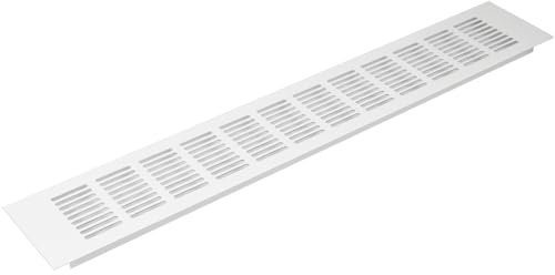 Vent Systems Rejilla de ventilación de aluminio de 500 x 80 mm, color blanco, 500 x 80 mm