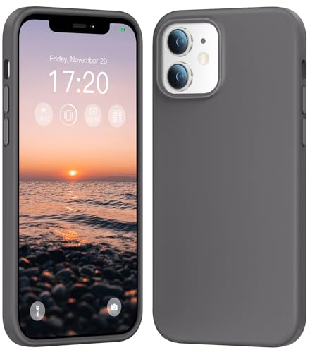 PuyaTeya Liquid Silikon handyhülle für iPhone 11 hülle, Hochwertiges Silikon, Ganzkörperschutz - 4 Schichten stoßfeste Handyhülle, kratzfestes weiches Mikrofaserfutter 6.1 Zoll (Grau)