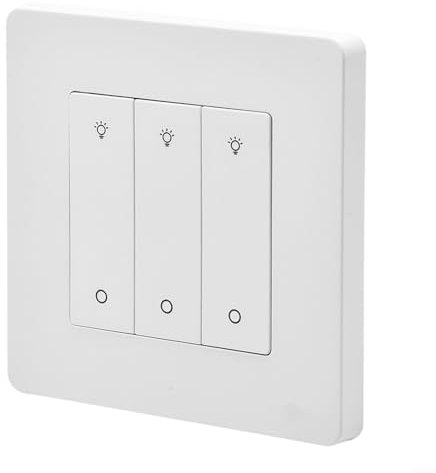 EXTRWORY for Smart Dimmer Switch Dimming for Smart Life Scheduled and Remote Control APP Dimmable 1-3Gang For Zi-gBee Multi Control Light Dimming (3 Gang Black White)(3 Gang White)