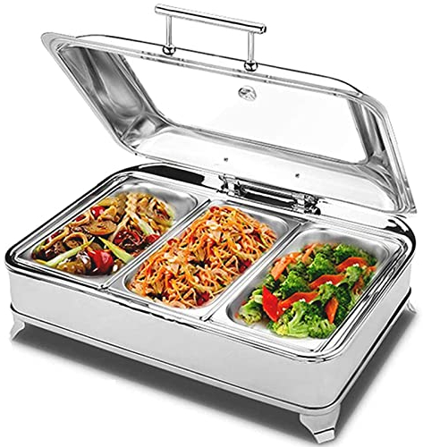 KJHYYPP Scaldavivande da Tavolo, Scaldavivande Elettrico, Scaldavivande Commerciali a Temperatura Regolabile per Catering, Banchetti Feste (1/3 Pan)