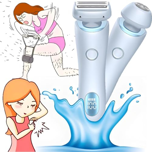Skin Glow Pro Rasierer,Divanity Rasierer Damen für Körper Bein Arme Achseln Bikinizone Gesicht Bikini Trimmer Intimbereich,Intim Trimmer Frauen Gesichtshaarentferner Lady Shaver (Blau)