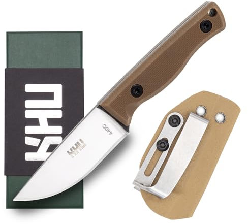KHU Mini Coltello a lama fissa EDC Coltello da caccia Coltello da sopravvivenza Coltello Bushcraft 440C Acciaio G10 Handle, All'aperto caccia campeggio accessori With Kydex Sheath - 26A