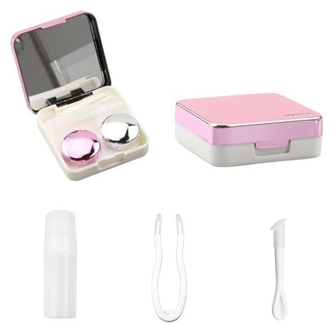 JYTDBCS Color Contact Lens Case with All-Round Protection Travel Contact Lens Cases with Mirror, Leak-Proof, Integrated Seal Ring,Contact Lens Cases